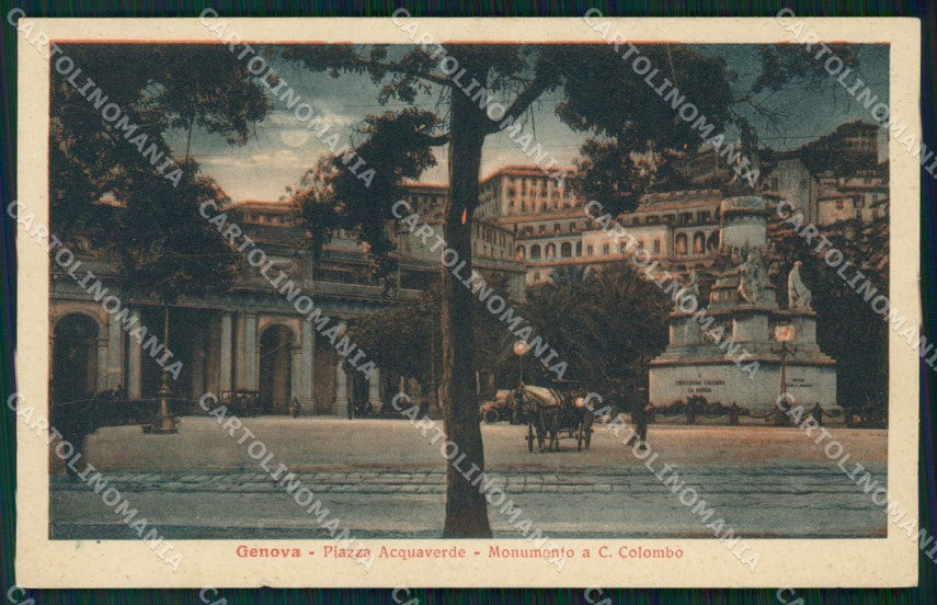 Genova Città Piazza Acquaverde Chiaro di Luna STRAPPINO cartolina WX3667 – fronte