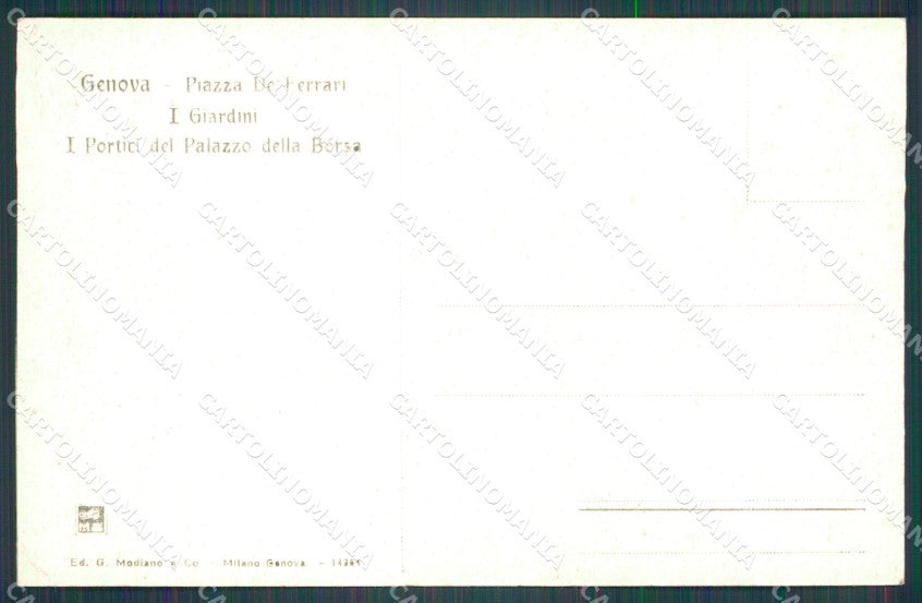 Genova Città Piazza De Ferrari Borsa cartolina WX3669 – retro