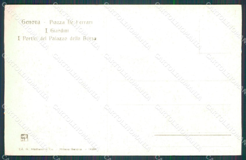 Genova Città Piazza De Ferrari Borsa cartolina WX3670 – retro