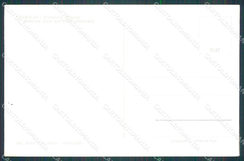 Imperia Ventimiglia Grimaldi Frontiera Mentone cartolina WX3674 – retro