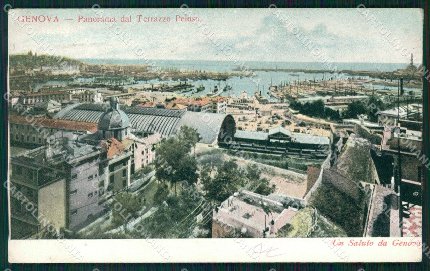 Genova Città Panorama dal Terrazzo Peloso cartolina WX3690 – fronte