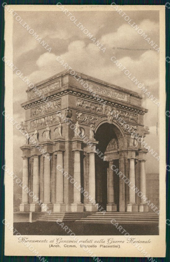 Genova Città Monumento Caduti Guerra Nazionale Piacentini cartolina WX3711 – fronte