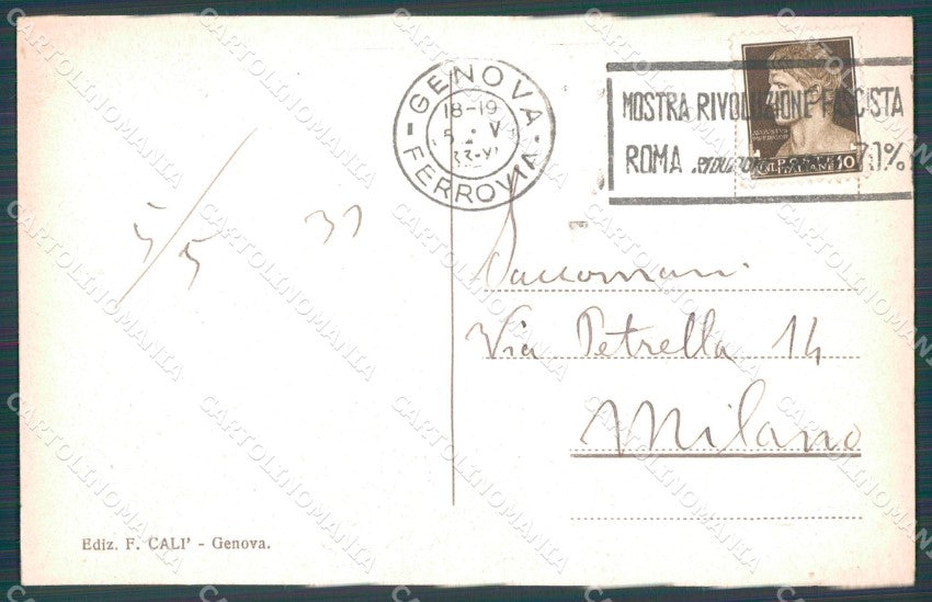 Genova Città Monumento Caduti Guerra Nazionale Piacentini cartolina WX3711 – retro