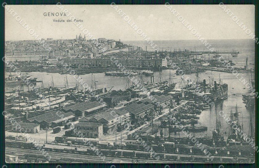 Genova Città Porto Treni PIEGHINA cartolina WX3713 – fronte