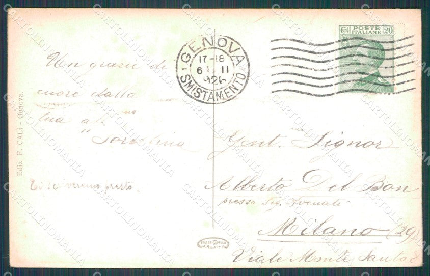 Genova Città Castello Mackenzie PIEGHE cartolina WX3724 – retro