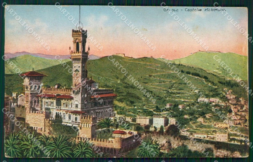 Genova Città Castello Mackenzie RIFILATA cartolina WX3725 – fronte