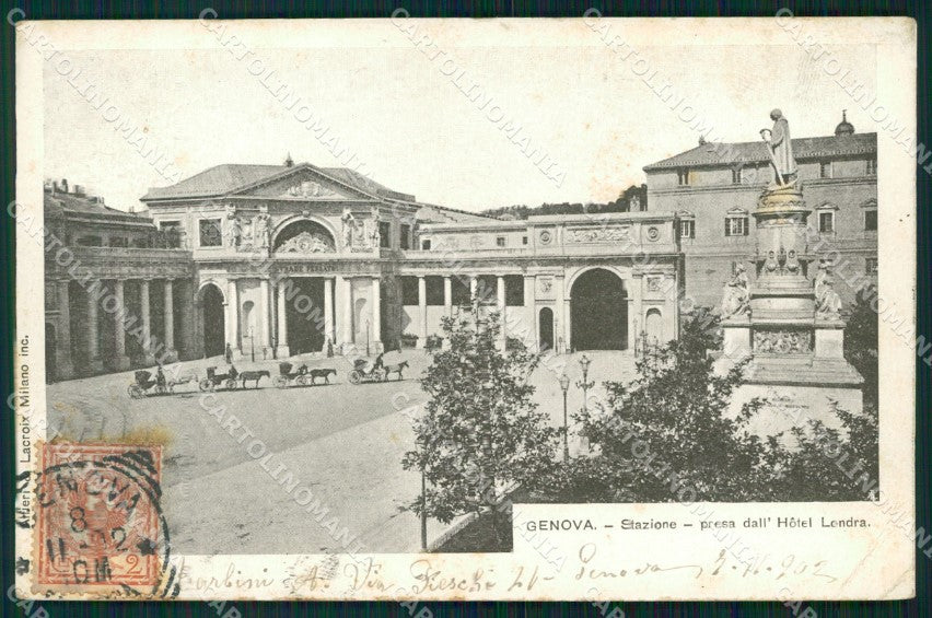 Genova Città Stazione Principe PIEGA cartolina WX3740 – fronte
