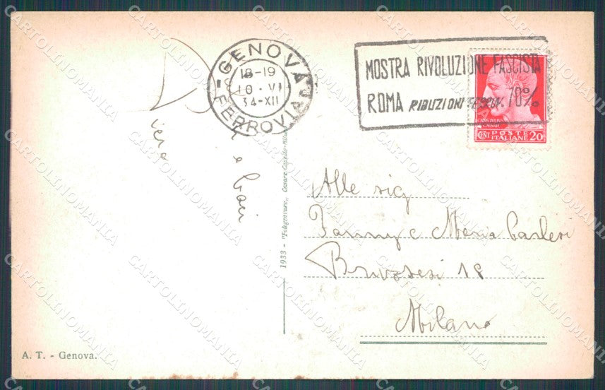Genova Città Teatro Auto Garibaldi cartolina WX3747 – retro