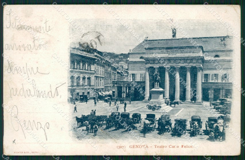 Genova Città Teatro Carrozze Garibaldi PIEGHINA cartolina WX3748 – fronte