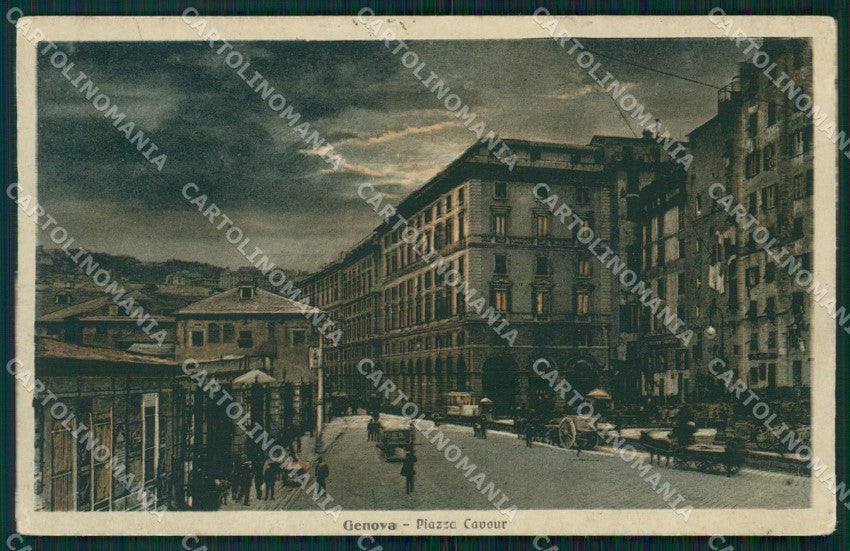 Genova Città Piazza Cavour Chiaro di Luna cartolina WX3749 – fronte