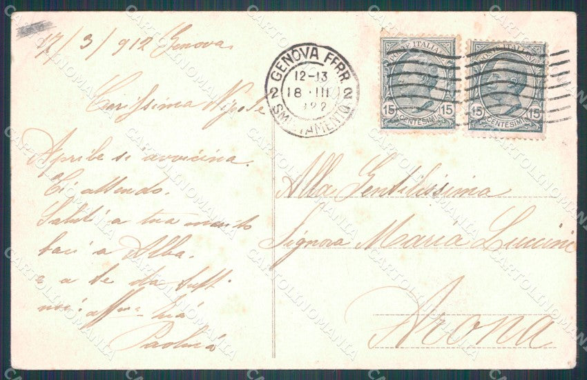 Genova Città Piazza Cavour Chiaro di Luna cartolina WX3749 – retro