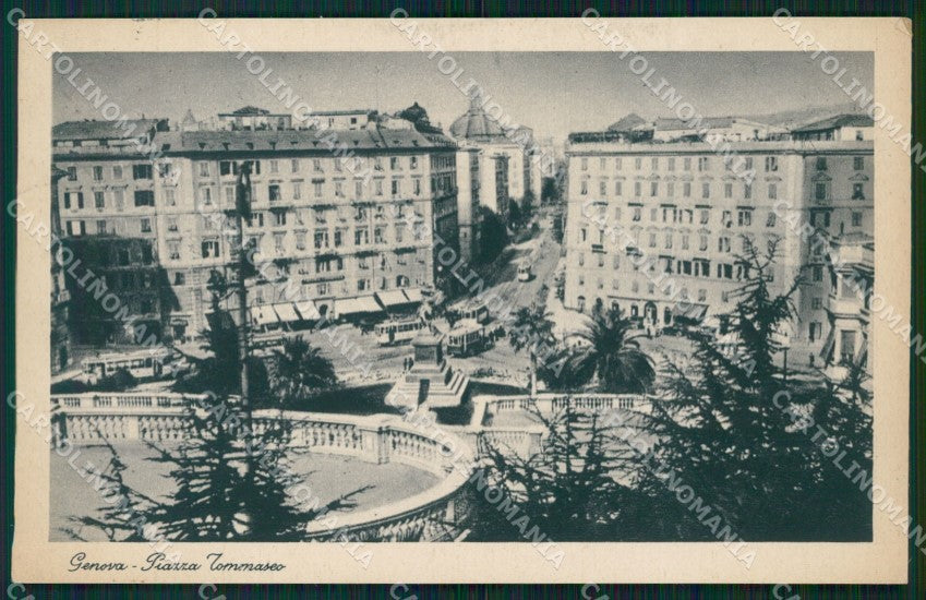 Genova Città Piazza Tommaseo cartolina WX3750 – fronte