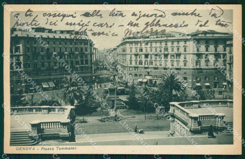 Genova Città Piazza Tommaseo cartolina WX3751 – fronte