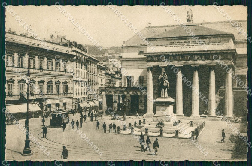 Genova Città Piazza De Ferrari Teatro Garibaldi Tram cartolina WX3773 – fronte