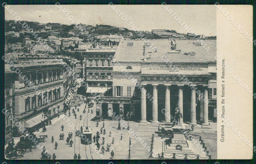 Genova Città Piazza De Ferrari Tram Garibaldi cartolina WX3777 – fronte