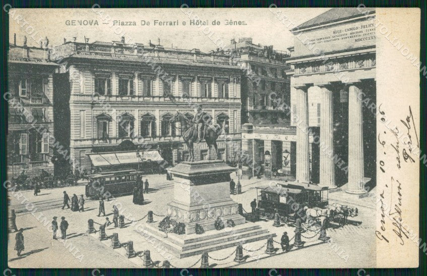 Genova Città Piazza De Ferrari Teatro Garibaldi cartolina WX3779 – fronte