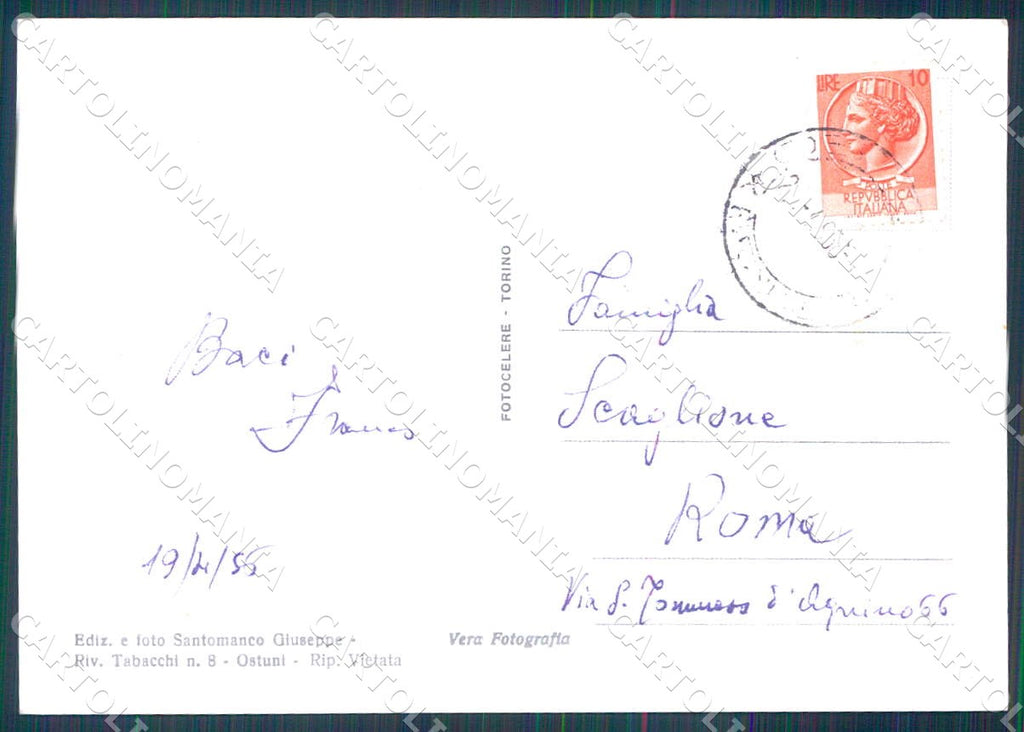 Brindisi Ostuni dal Monte Croce foto FG cartolina WX7213 – retro