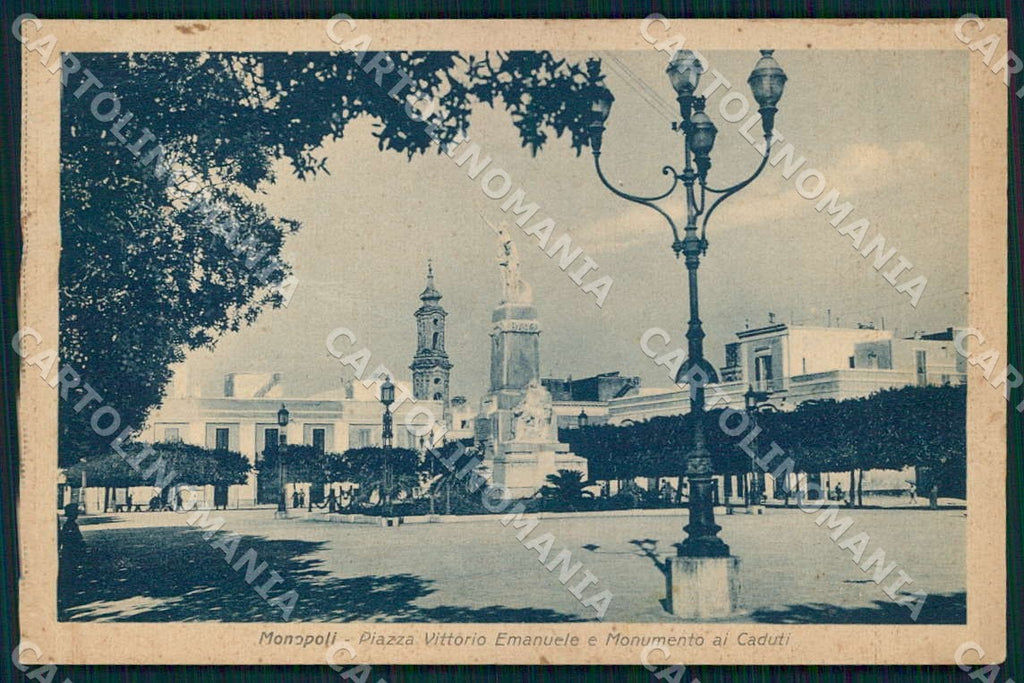 Bari Monopoli Piazza Vittorio Emanuele Monumento Caduti PIEGA cartolina WX7221 – fronte