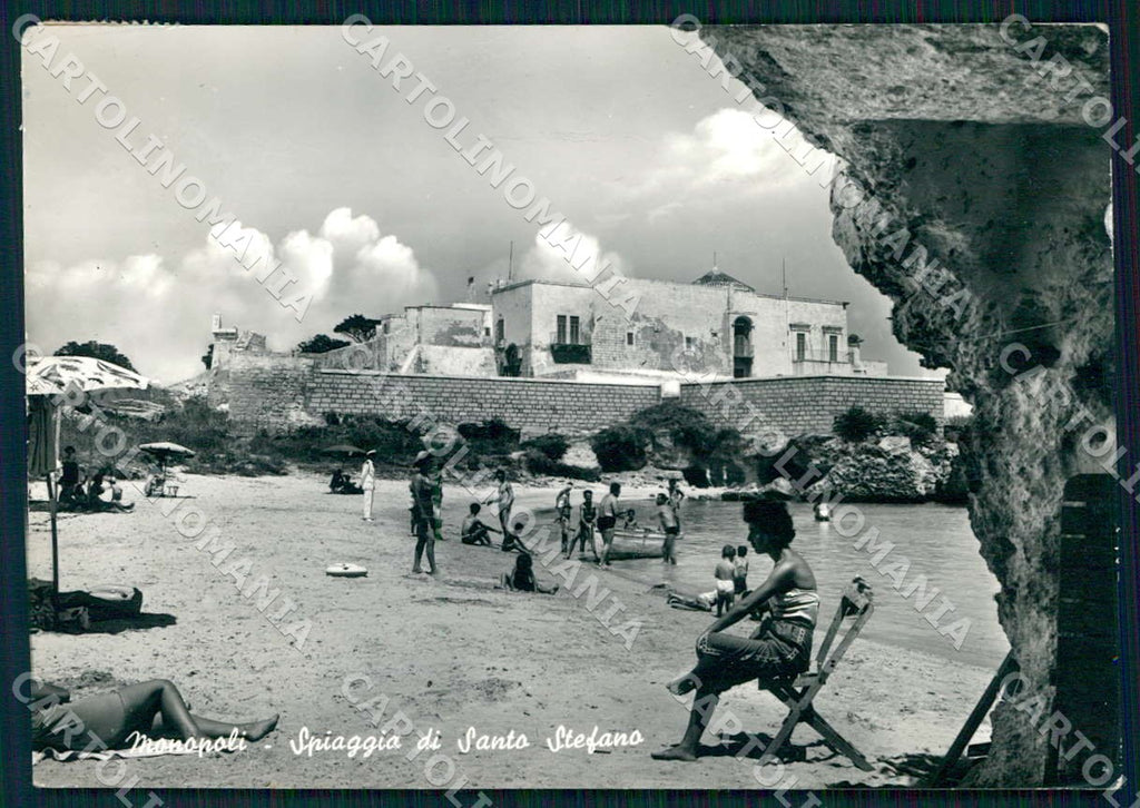 Bari Monopoli Spiaggia di Santo Stefano PIEGHE foto FG cartolina WX7223 – fronte