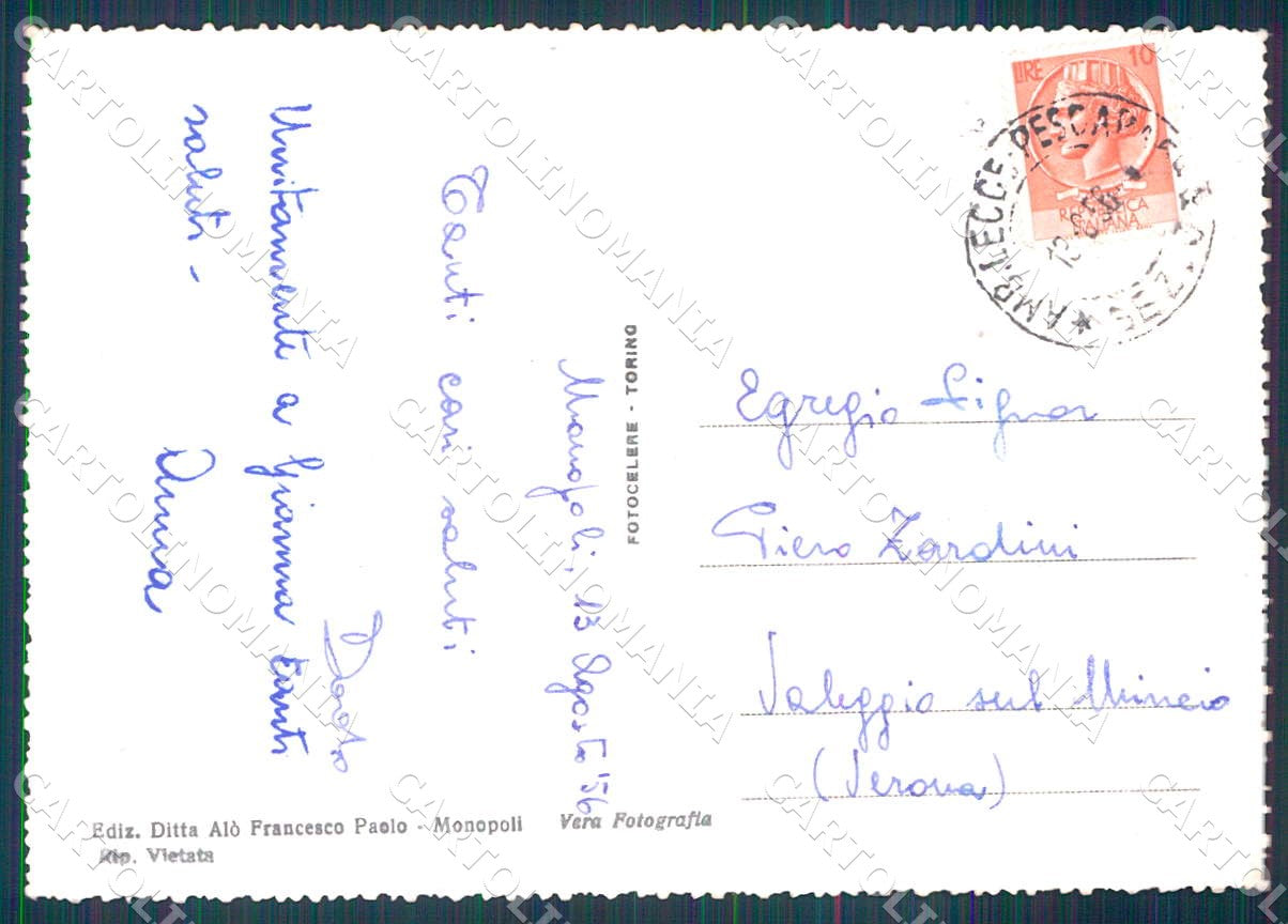 Bari Monopoli Largo Fontanelle foto FG cartolina WX7225 – retro