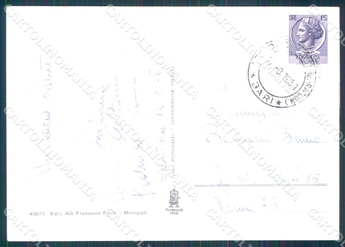 Bari Monopoli Capitolo foto FG cartolina WX7226 – retro