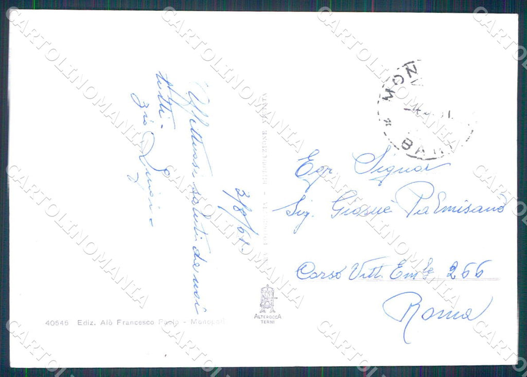 Bari Monopoli Capitolo foto FG cartolina WX7227 – retro