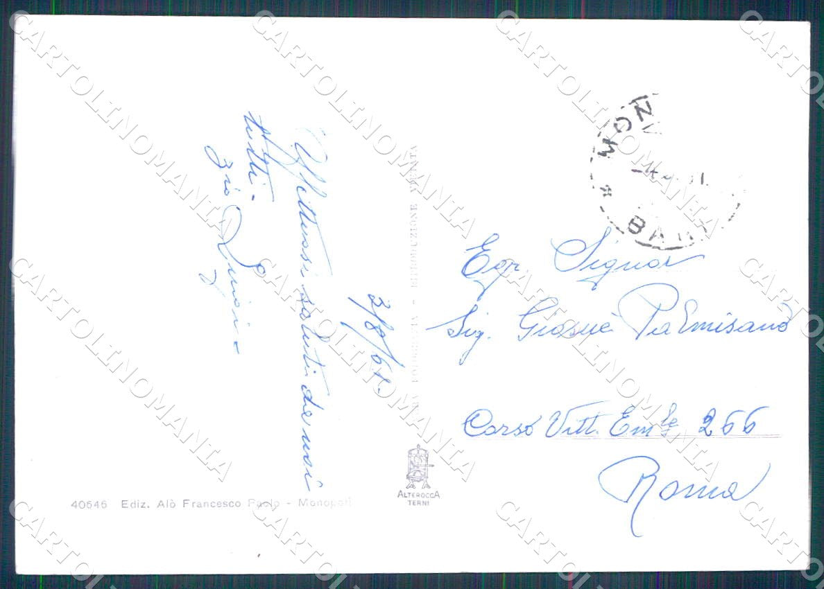 Bari Monopoli Capitolo foto FG cartolina WX7227 – retro