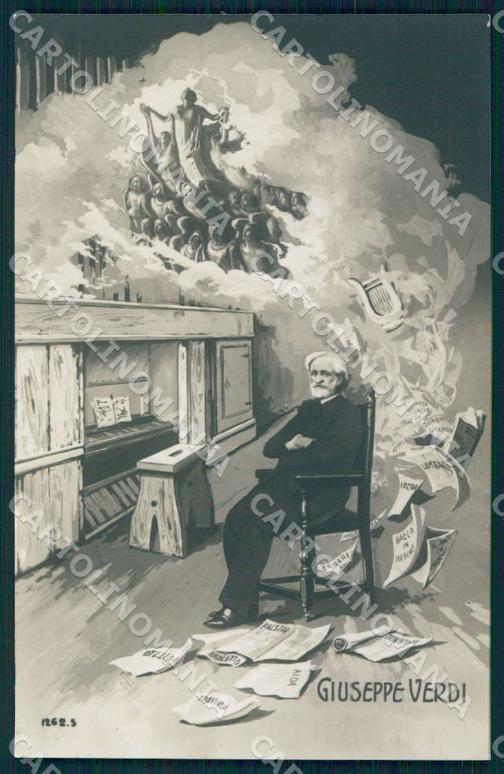 Artist Bertiglia Giuseppe Verdi Ricordo Verdiano 1262.5 Foto cartolina WX7231 – fronte