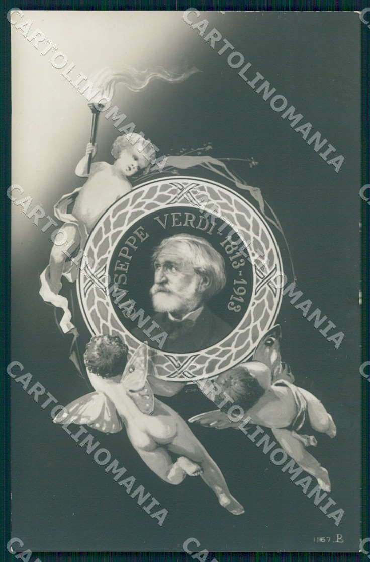 Artist Bertiglia Giuseppe Verdi Ricordo Verdiano Putti Foto cartolina WX7232 – fronte
