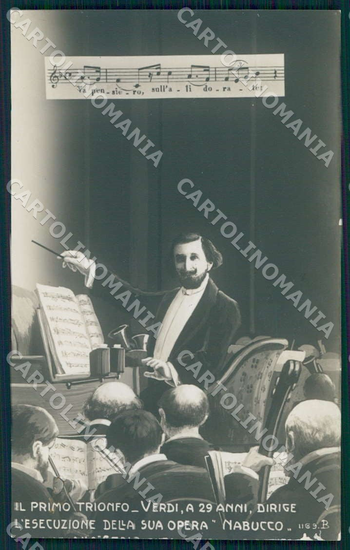 Artist Bertiglia Giuseppe Verdi Opera Nabucco Spartito Foto cartolina WX7234 – fronte