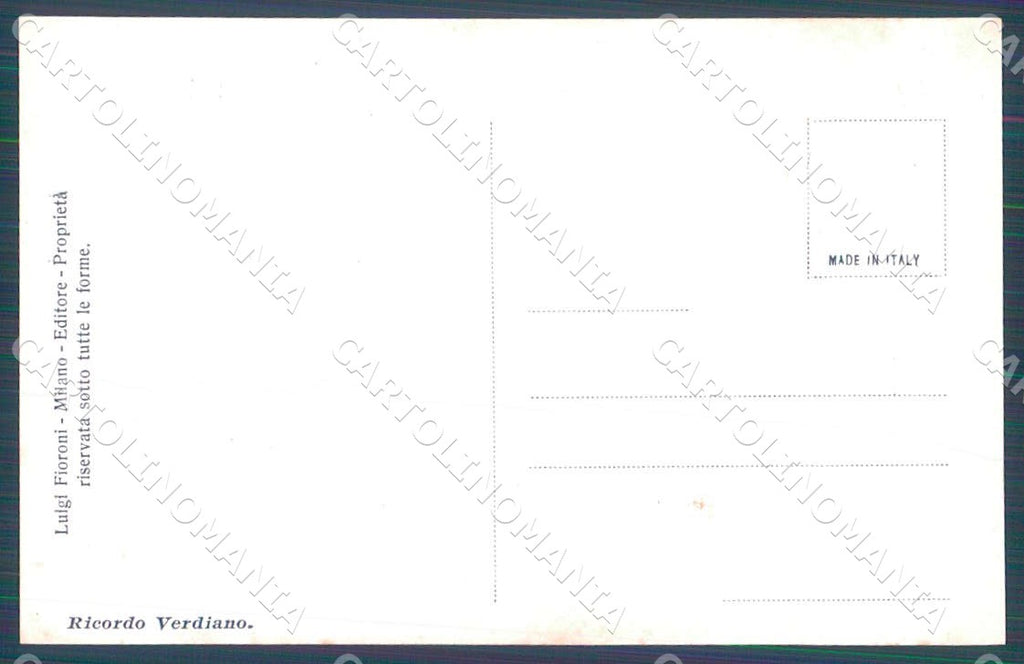 Artist Bertiglia Giuseppe Verdi Ricordo Verdiano 1171 Foto cartolina WX7236 – retro