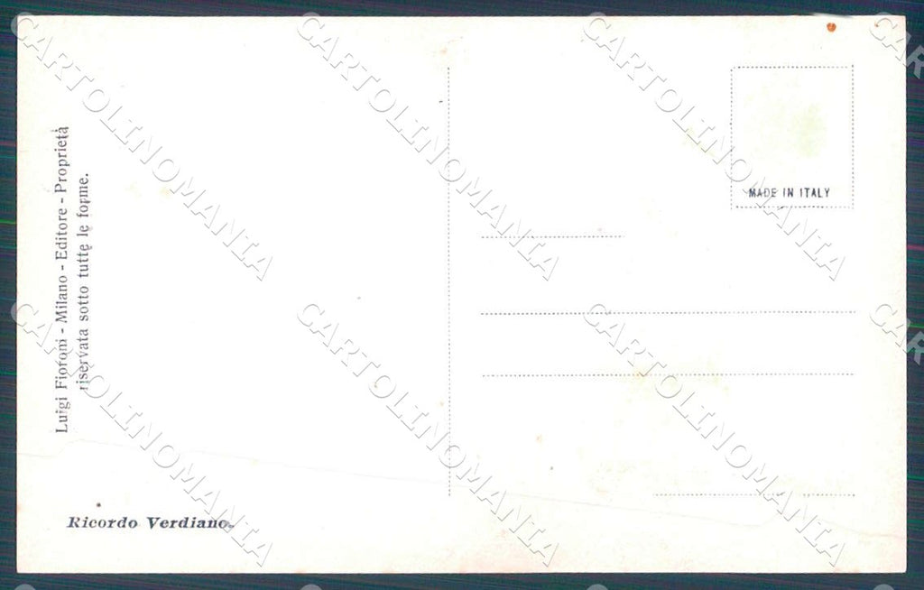 Artist Bertiglia Giuseppe Verdi Allogoria Italia 1176 Foto cartolina WX7241 – retro