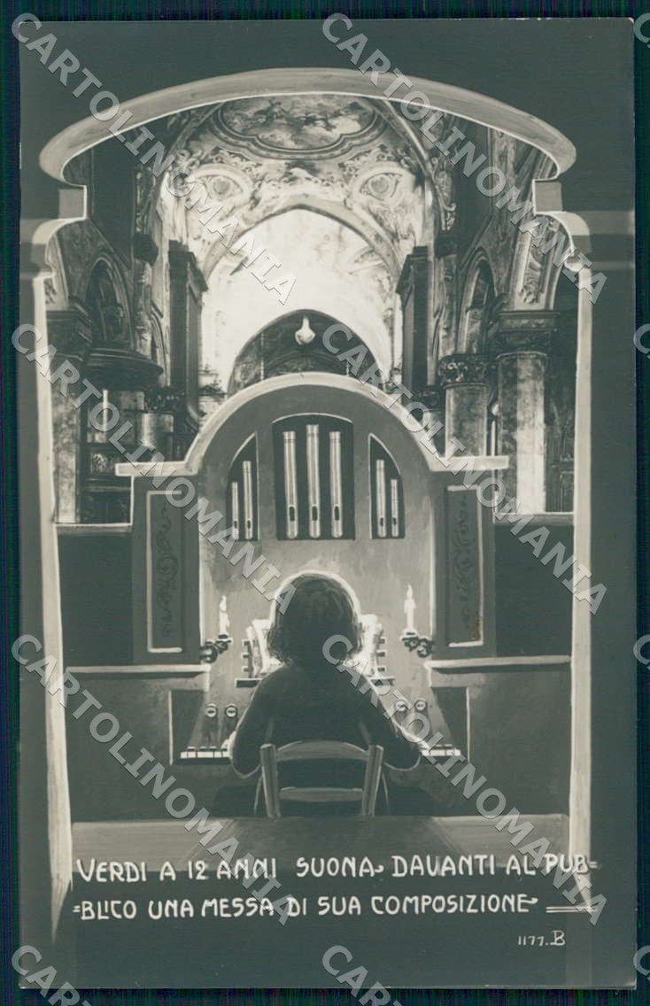 Artist Bertiglia Giuseppe Verdi Bambino Messa Organo Foto cartolina WX7242 – fronte