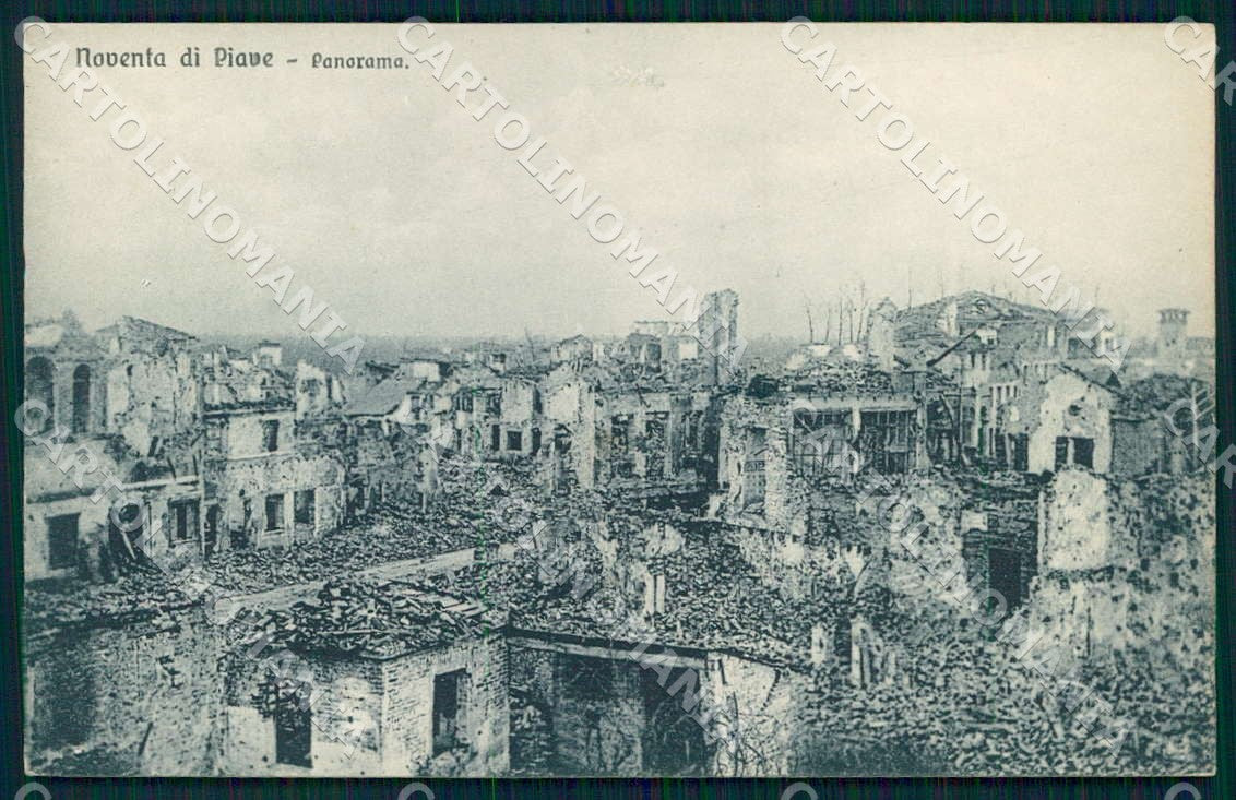 Venezia Noventa di Piave Panorama Rovine WW1 cartolina WX7258 – fronte