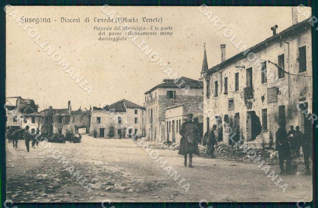 Treviso Susegana Diocesi Ceneda Opera Soccorso Municipio cartolina WX7260 – fronte