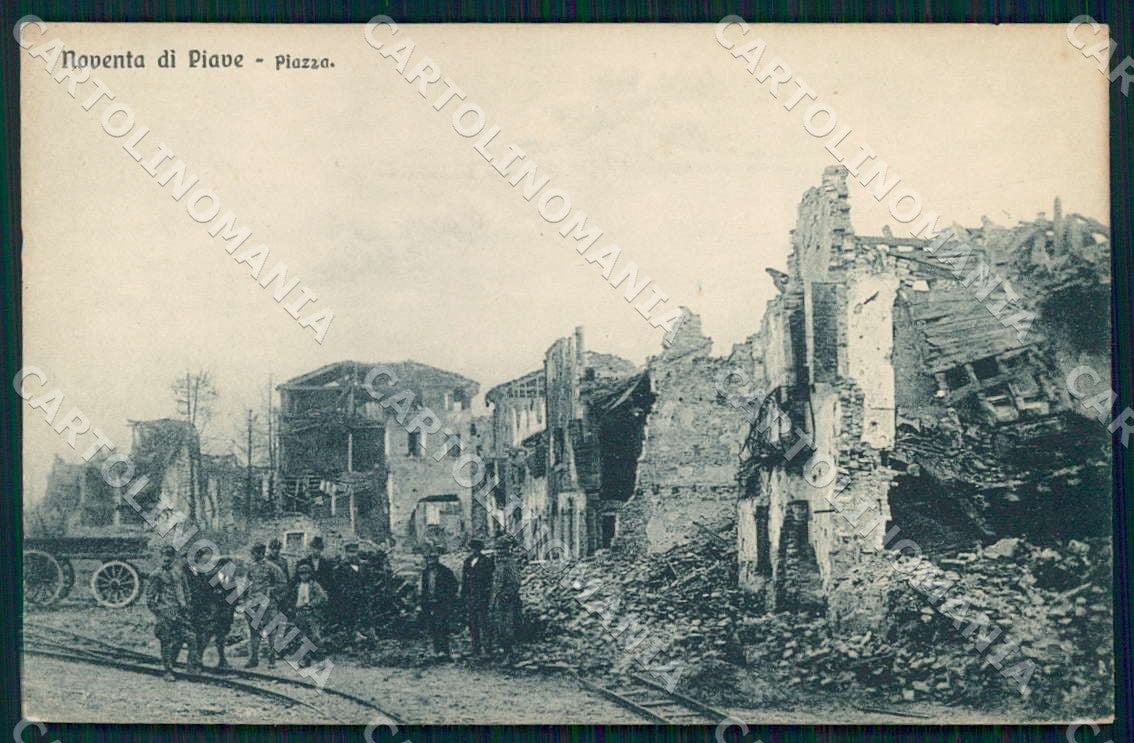 Venezia Noventa di Piave Panorama Rovine WW1 Piazza cartolina WX7262 – fronte