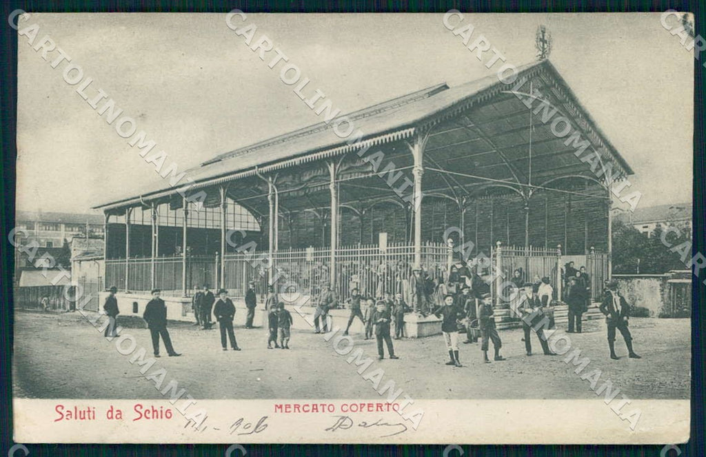 Vicenza Schio Saluti da Mercato Coperto cartolina WX7263 – fronte