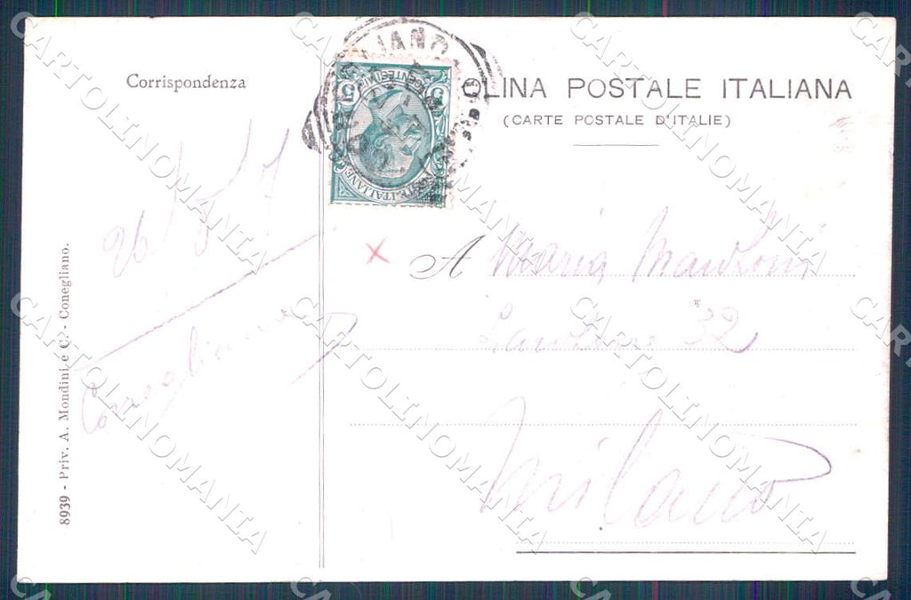Treviso Conegliano Veneto Salita Pescherie Vecchie cartolina WX7264 – retro