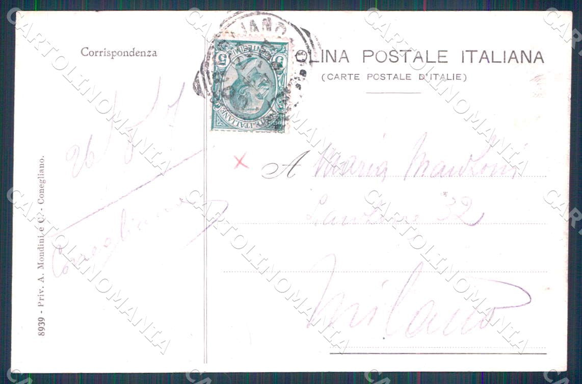 Treviso Conegliano Veneto Salita Pescherie Vecchie cartolina WX7264 – retro