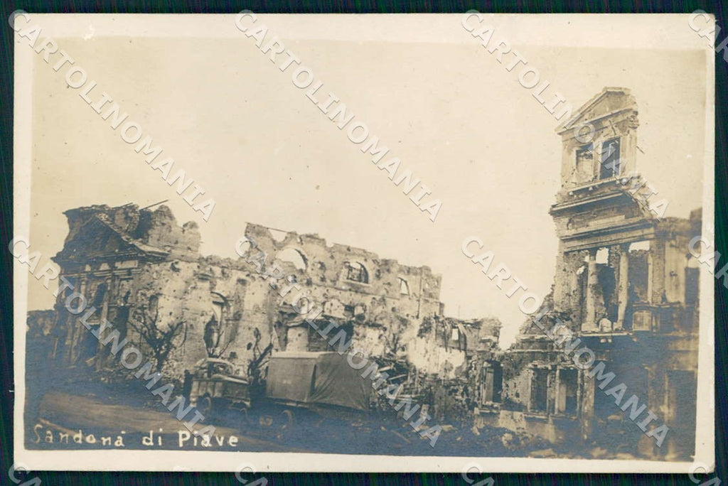 Venezia San Donà di Piave Rovine WW1 Foto cartolina WX7269 – fronte