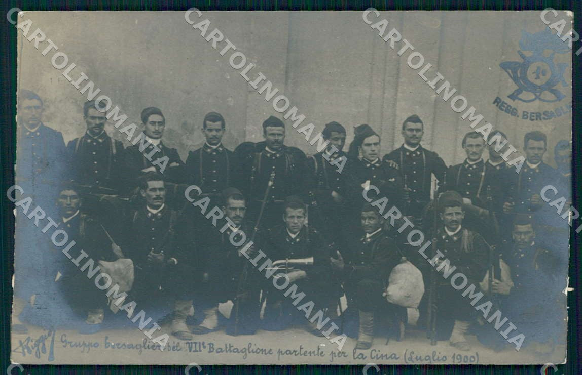 Militari Reggimento Bersaglieri VII Battaglione Cina 1900 cartolina WX7297 – fronte