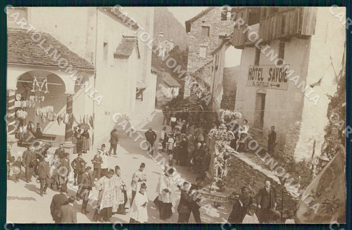 Vercelli Cervatto Valsesia Processione Hotel Savoie Foto cartolina WX7313 – fronte
