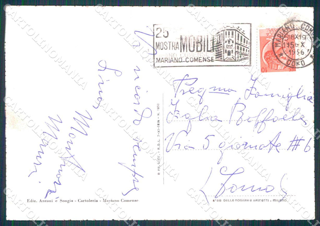 Como Mariano Comense Piazza Roma FG cartolina WX7344 – retro