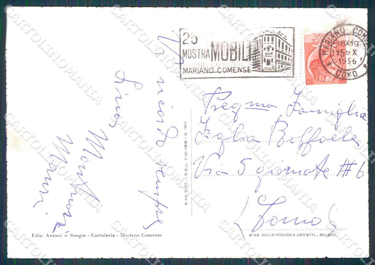 Como Mariano Comense Piazza Roma FG cartolina WX7344 – retro