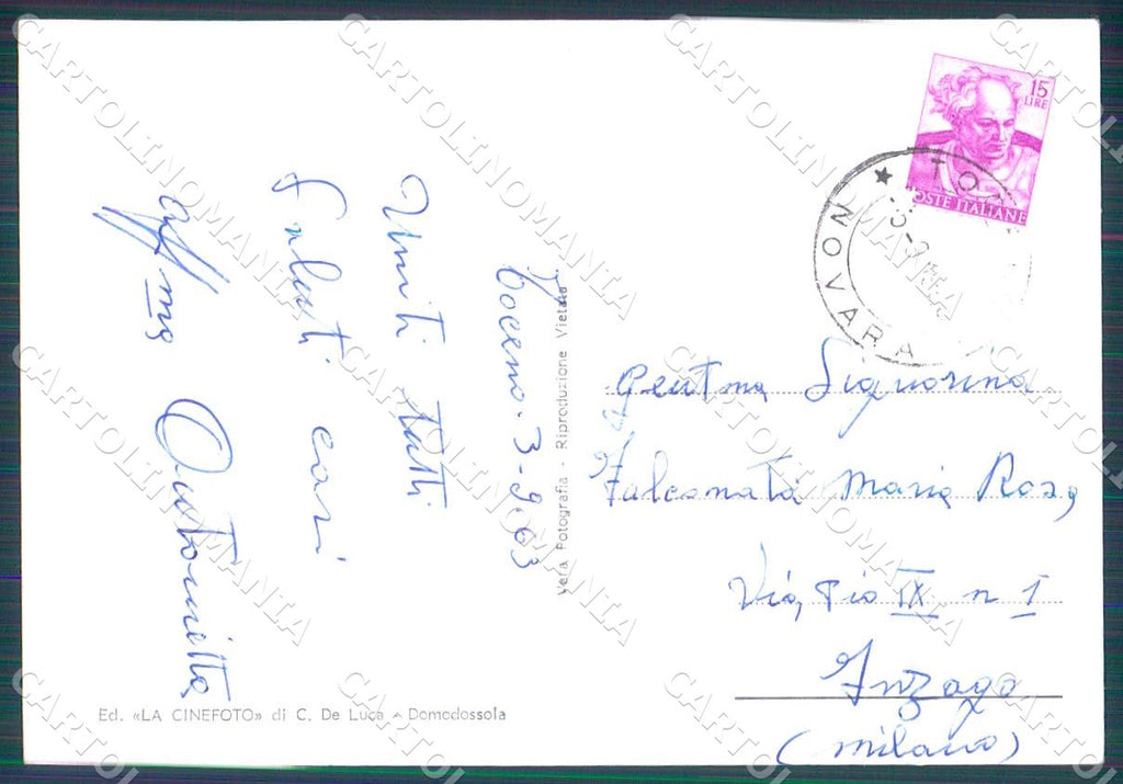 Verbania Val Vigezzo Ferrovia Domodossola Locarno Treno FG Foto cartolina WX7345 – retro