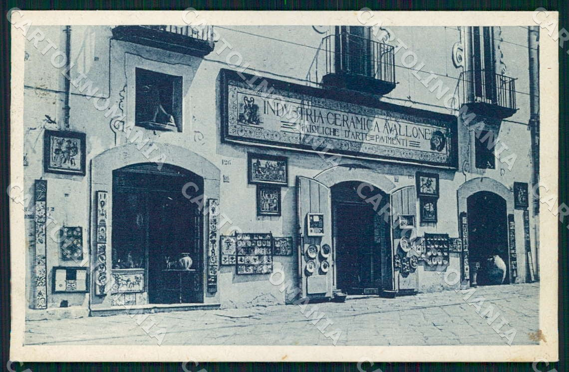 Salerno Vietri sul Mare Negozio Cramiche Avallone Autografo cartolina WX7356 – fronte