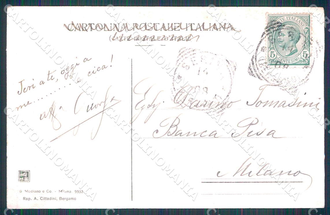 Bergamo Serina sulla Strada di Oltre il Colle Modiano cartolina WX7357 – retro