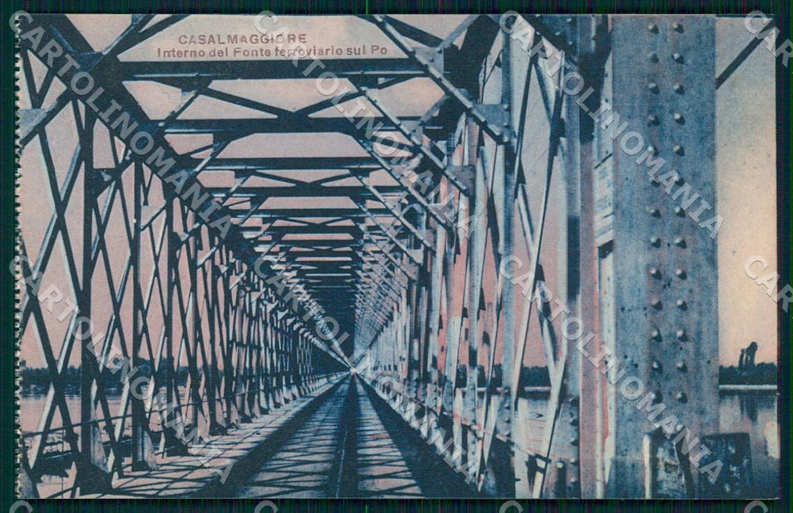 Cremona Casalmaggiore Ponte Ferroviario sul Po cartolina WX7362 – fronte