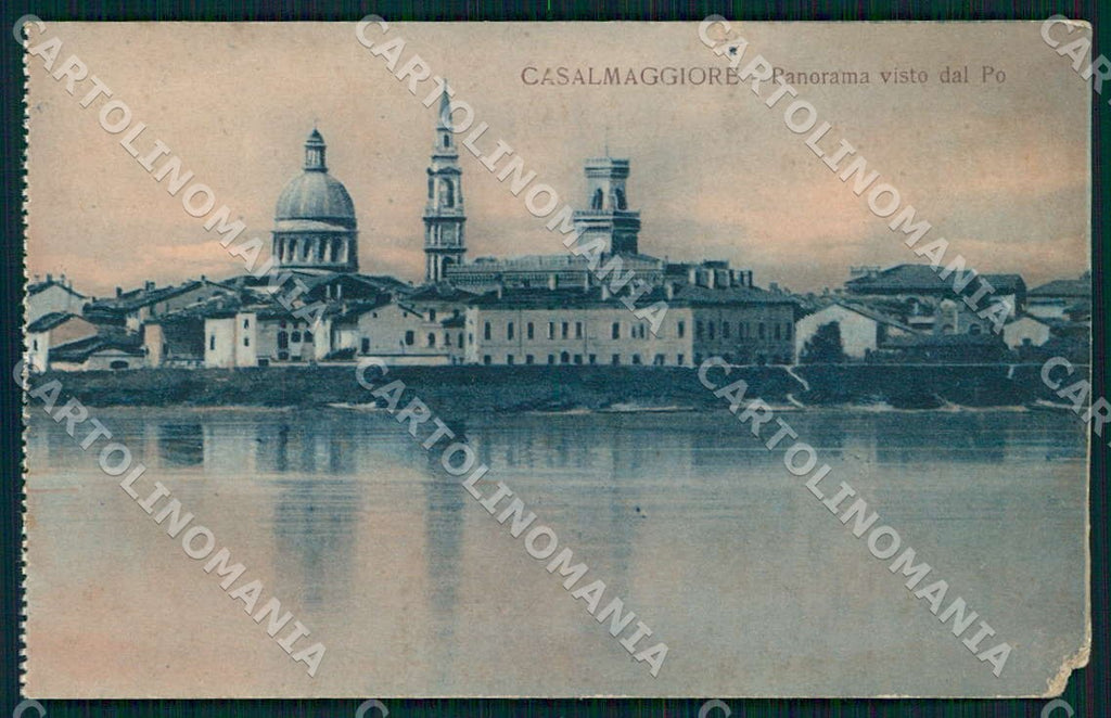 Cremona Casalmaggiore Panorama visto dal Po cartolina WX7367 – fronte