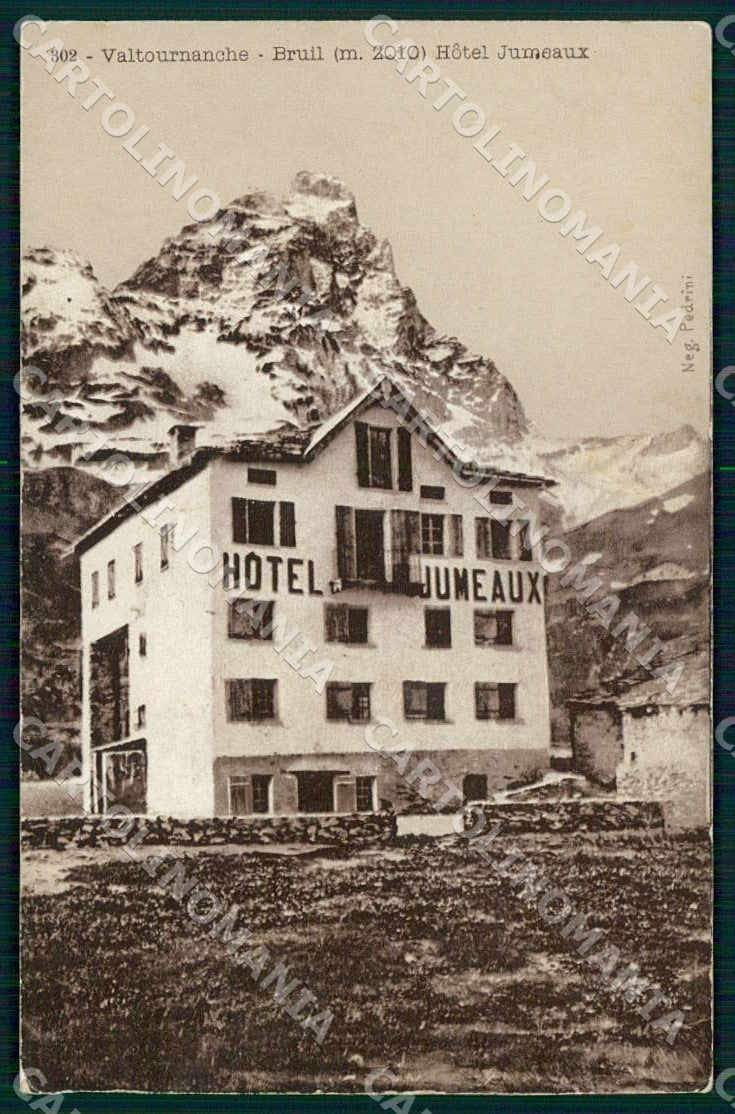 Aosta Breuil Cervinia Hotel des Jumeaux Cervino Foto Pedrini cartolina WX7370 – fronte